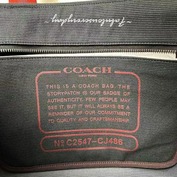 Coach Men's Canvas Tote Bag 38 In Black CJ486 NWT - Picture 5 of 10
